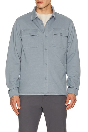 Vuori Waffle Shirt Jacket in Blue