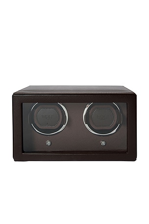 Wolf 1834 Cub Double Watch Winder with Cover in Brown