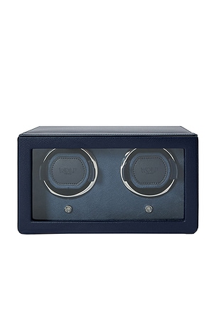 Wolf 1834 Cub Double Watch Winder with Cover in Navy