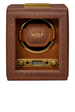 WOLF Brogue Single Winder in Brown
