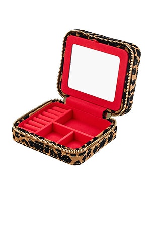 WOLF Savanna Print Zip Travel Case in Brown