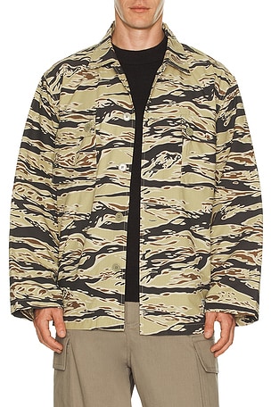 WACKO MARIA Tigercamo Army Shirt in Brown