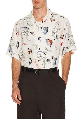 WACKO MARIA Hawaiian Shirt in White