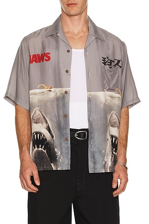 WACKO MARIA x Jaws Hawaiian Shirt in Grey