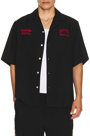 WACKO MARIA Death Row Records 50's Short Sleeve Shirt in Black