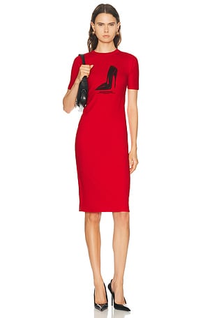 Willy Chavarria Her Pleasure Stiletto T-Shirt Dress in Red
