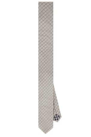 WE11DONE Check 2 Layered Tie in Grey