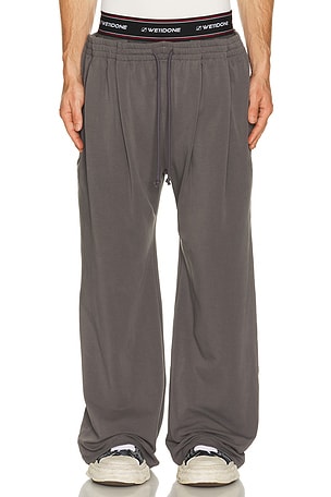 WE11DONE Layered Tucked Sweatpants in Grey