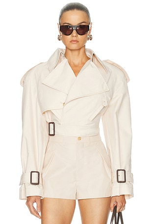 WARDROBE.NYC Clean Perfect Trench in Beige