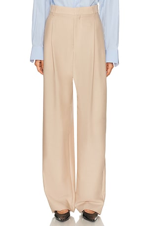 WARDROBE.NYC Mid Rise Trouser in Nude