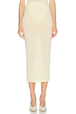 WARDROBE.NYC Sheer Skirt in Lemon