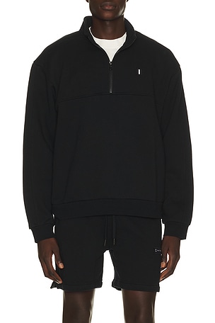 Whitespace Quarter Zip Sweatshirt in Black