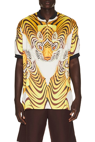 Y-3 Tiger Satin Jersey in Yellow