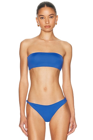 Ziah Twisted Bandeau Bikini Top in Royal
