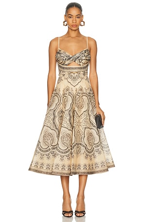 Zimmermann Luna Twist Mini Dress in Cream