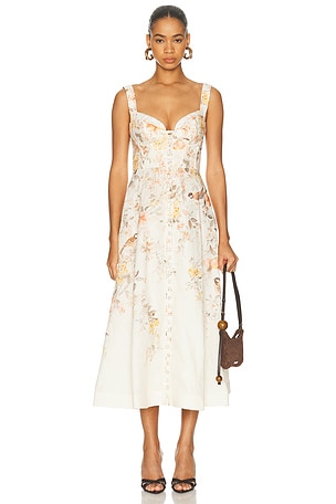 Zimmermann Luna Buttoned Picnic Dress in Cream