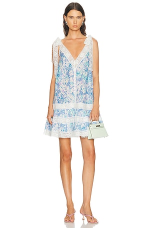 Zimmermann Solstice Lantern Mini Dress in Blue