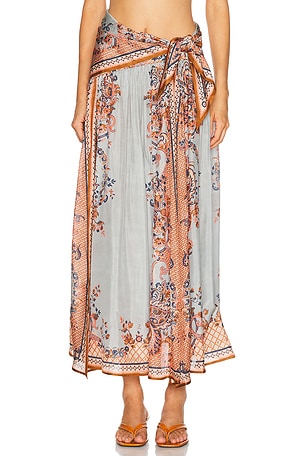 Zimmermann Aster Scarf Skirt in Blue,Pink
