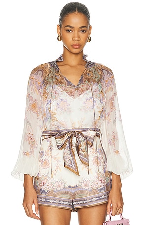 Zimmermann Luna Billow Blouse in Cream