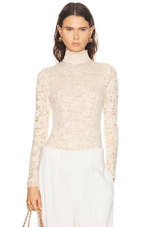 Zimmermann High Neck Bodysuit in Cream