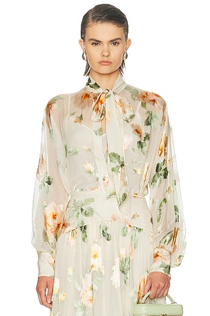 Zimmermann Carousel Burnout Blouse in Cream