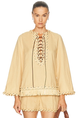 Zimmermann Mahon Tunic Top in Beige