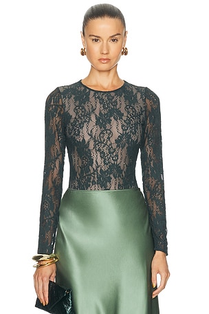 Zimmermann Lace Bodysuit in Green