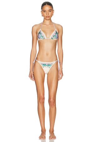 Zimmermann Indra Crochet Detail Bikini Set in Cream