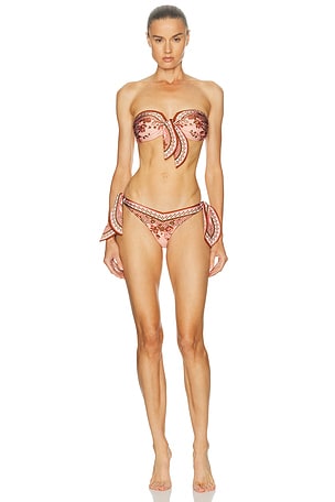 Zimmermann Aster Scarf Tie Bikini Set in Pink