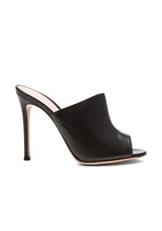 gianvito rossi 70 leather trimmed fishnet mules